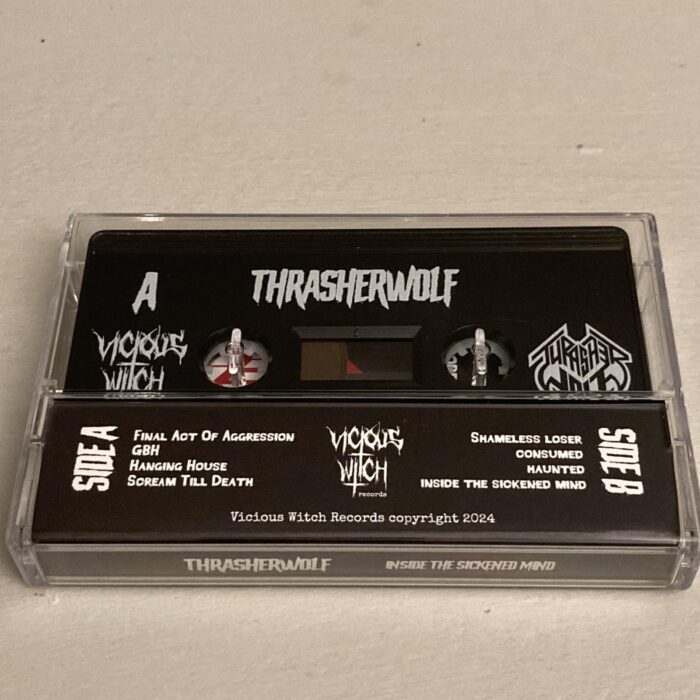 Thrasherwolf inside the sickened mind cassette tape 1 vicious witch records