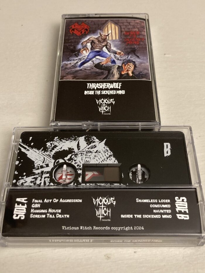 Thrasherwolf inside the sickened mind cassette tape 2 vicious witch records