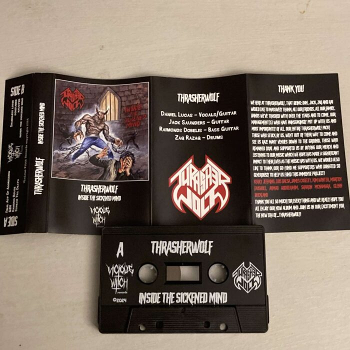 Thrasherwolf inside the sickened mind cassette vicious witch records