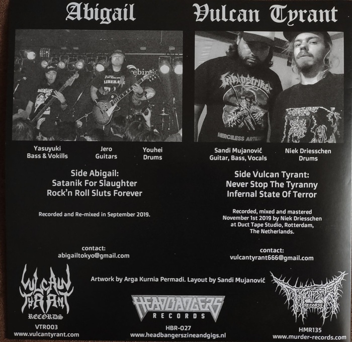 ABIGAIL VULCAN TYRANT vinyl split vicious witch records